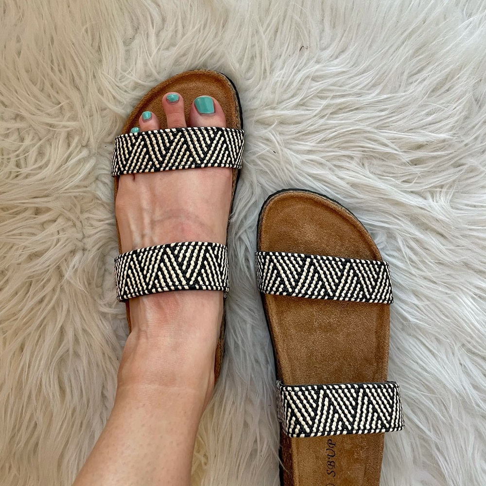 LAST FEW Aztec Tribal Woven Banded Footbed Sandals - Picture 11 of 16